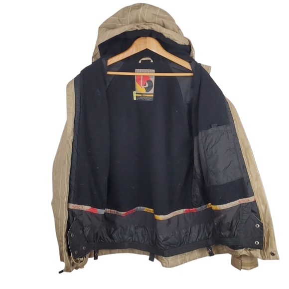 Men's Burton Dryride Snowboard Jacket. Tan w/ white pinstripes. SMALL - Picture 5 of 15